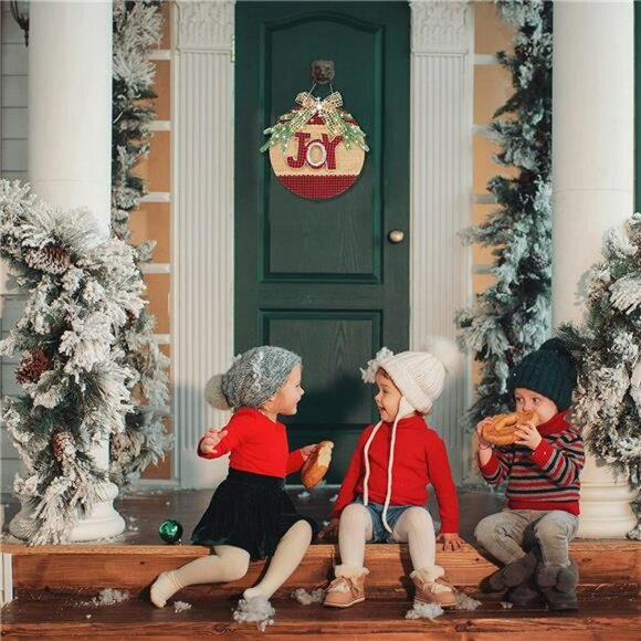 Merry Christmas Sign - Buffalo Plaid Christmas Door Decorations, Christmas Decor - Picture 5 of 7